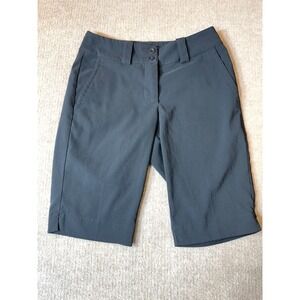 Nike Fit-Dry Ladies Black Flat Front Modern‎ Rise Tech Golf Shorts, Size 0